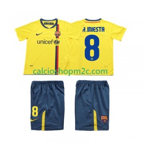 Barcellona A INIESTA 8 2008 2009 Retro Bambino Maglia Trasferta Manica Corta